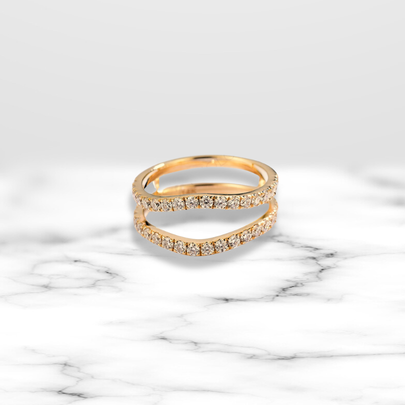 Betrothed Moissanite Curved Band Enhancer Ring