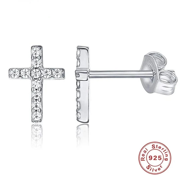 Cross of Resurrection Studs - Cornerstone Jewellery Silver Christian Catholic Religous fine Jewelry