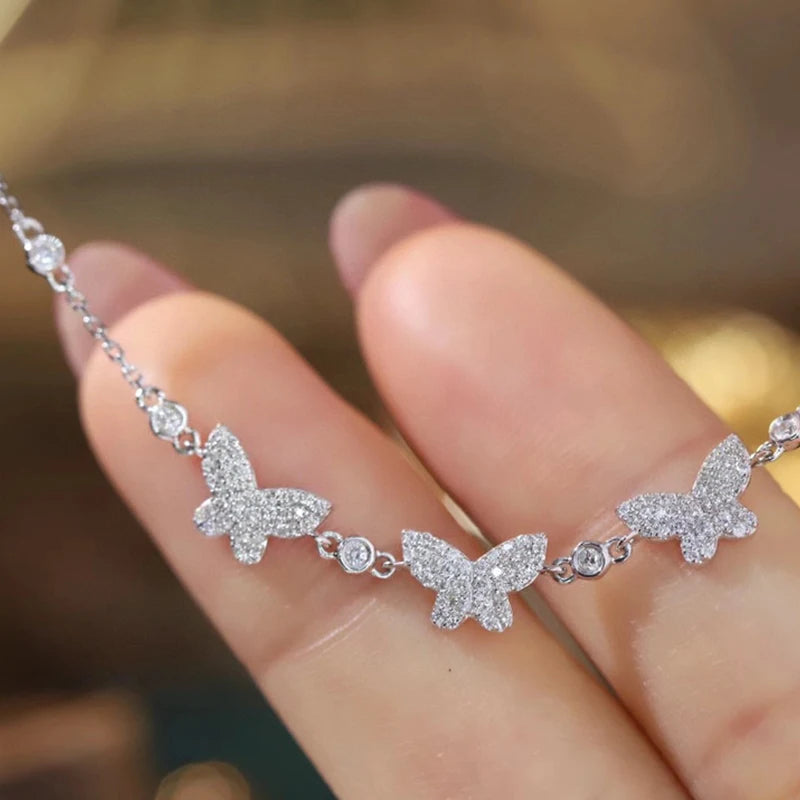 Diamond Butterfly Choker Necklace