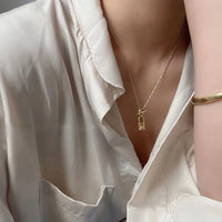 18K Gold Lock Toggle Necklace