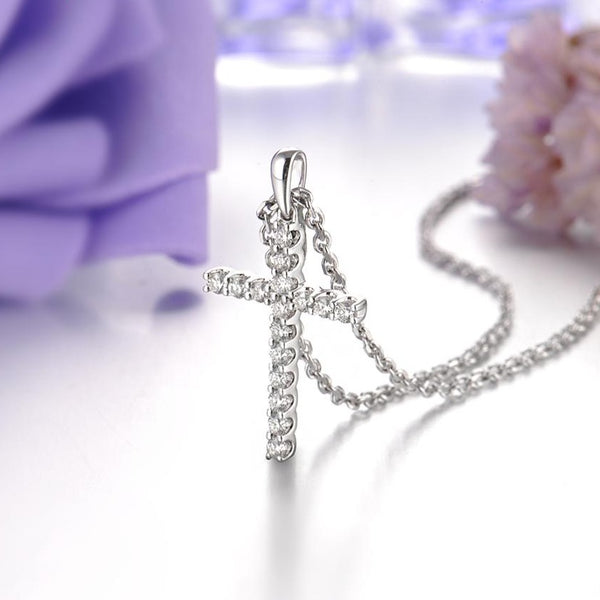 Cross of Light Diamond Pendant - Cornerstone Jewellery Necklace Christian Catholic Religous fine Jewelry
