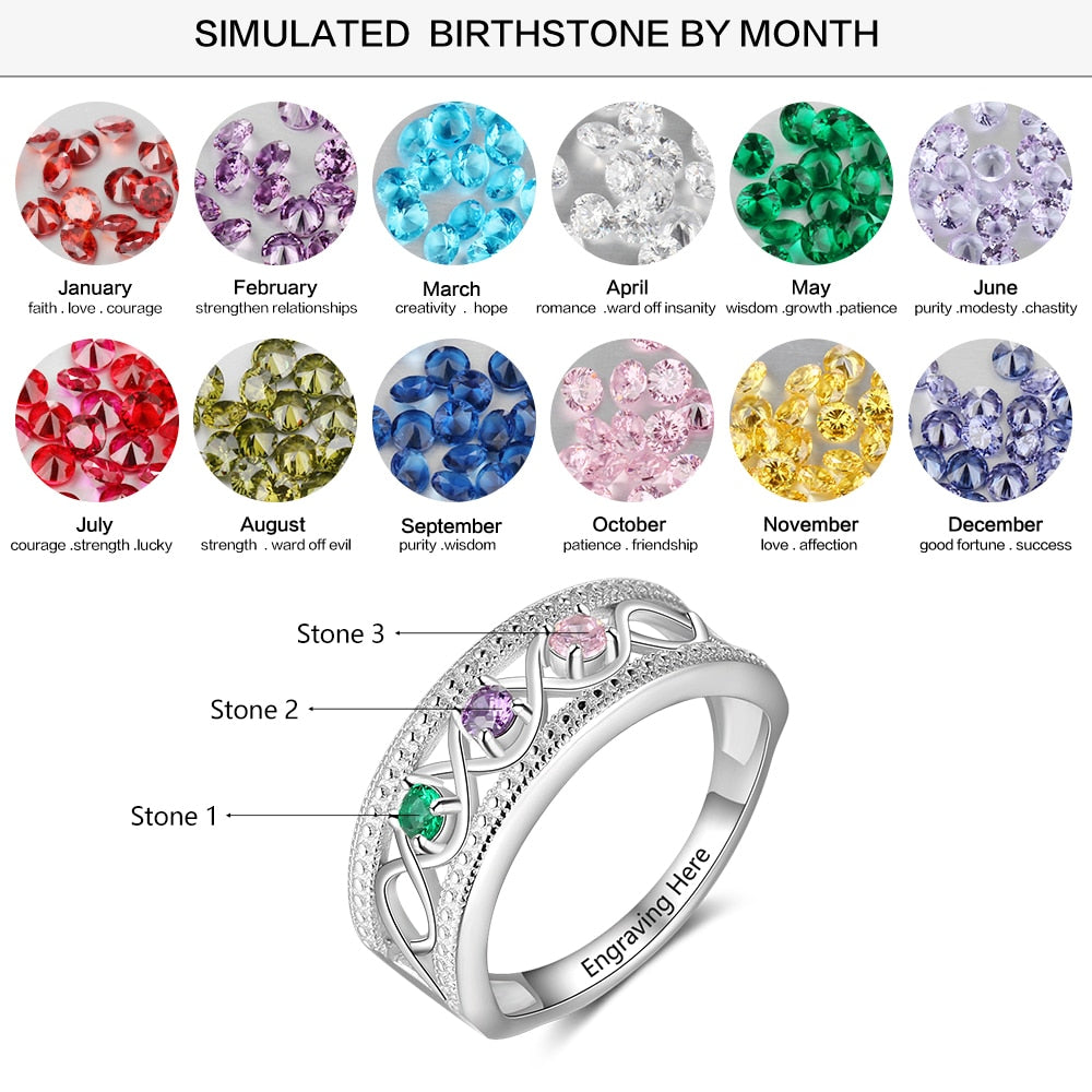 Triune Birthstone Ring - Cornerstone Jewellery Rings Christian Catholic Religous fine Jewelry