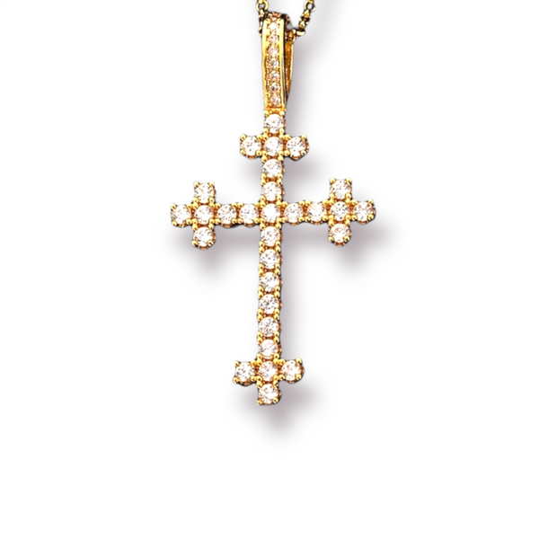 Pave Crossiet Pendant Necklace - Cornerstone Jewellery Gold / Only Pendant Necklace Christian Catholic Religous fine Jewelry