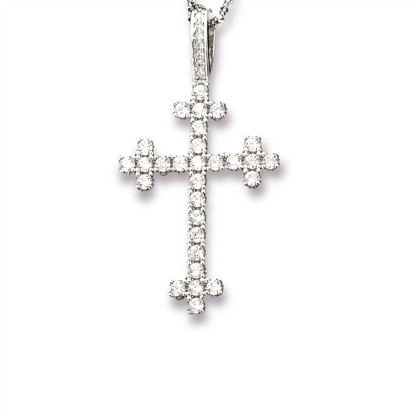 Pave Crossiet Pendant Necklace - Cornerstone Jewellery Silver / Only Pendant Necklace Christian Catholic Religous fine Jewelry