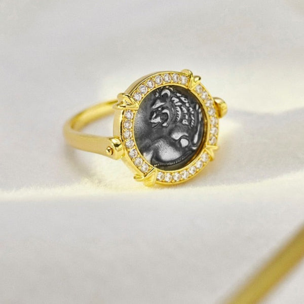 Antique Lion Coin Flip Ring - Cornerstone Jewellery 5.5 Rings Christian Catholic Religous fine Jewelry