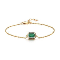 Gemstone Halo Bracelet - Cornerstone Jewellery 14KY Emerald Bracelet Christian Catholic Religous fine Jewelry