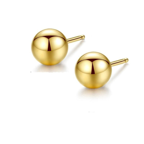 18K Gold Sphere Studs - Cornerstone Jewellery 0.3cm Earrings Christian Catholic Religous fine Jewelry