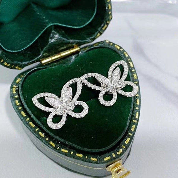 Diamond Butterfly Earrings - Cornerstone Jewellery 18k White Gold Earrings Christian Catholic Religous fine Jewelry