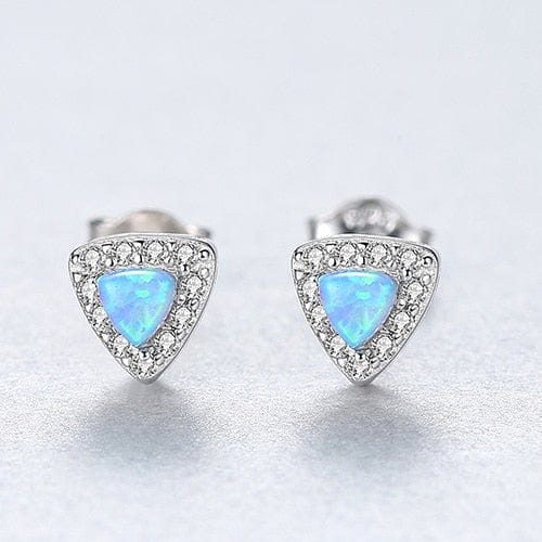 Trinity Opal Studs - Cornerstone Jewellery Blue Earrings Christian Catholic Religous fine Jewelry
