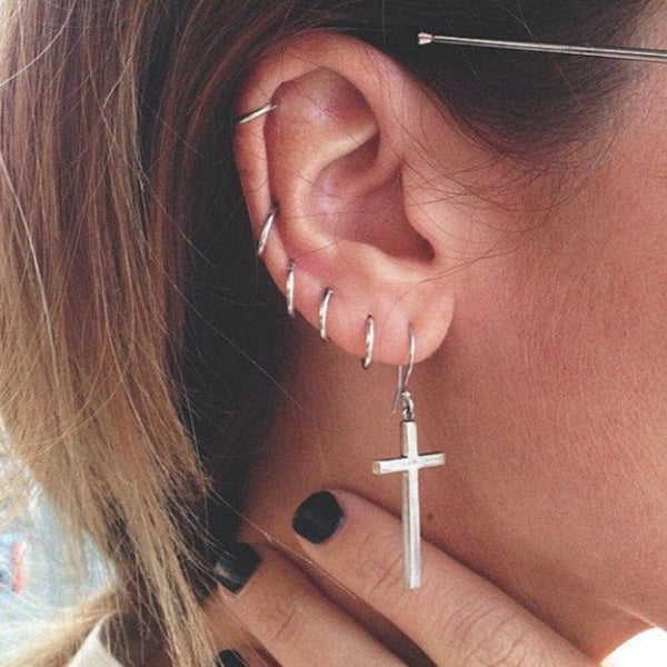 Faithful Cross Dangle Earrings - Cornerstone Jewellery Earrings Christian Catholic Religous fine Jewelry