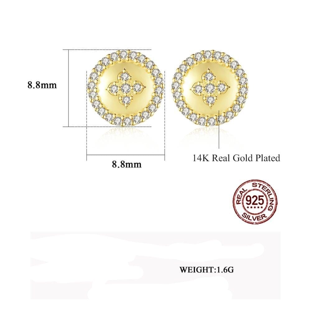 Petal Cross Pave Stud - Cornerstone Jewellery Earrings Christian Catholic Religous fine Jewelry