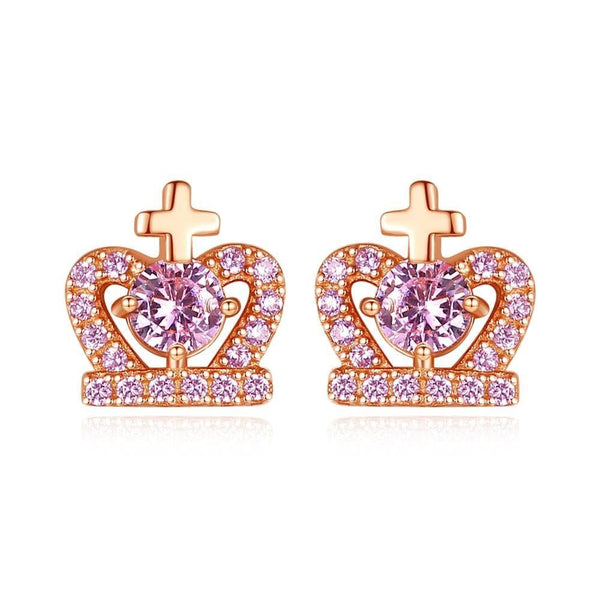 Royal Priesthood Pave Studs - Cornerstone Jewellery Pink Earrings Christian Catholic Religous fine Jewelry