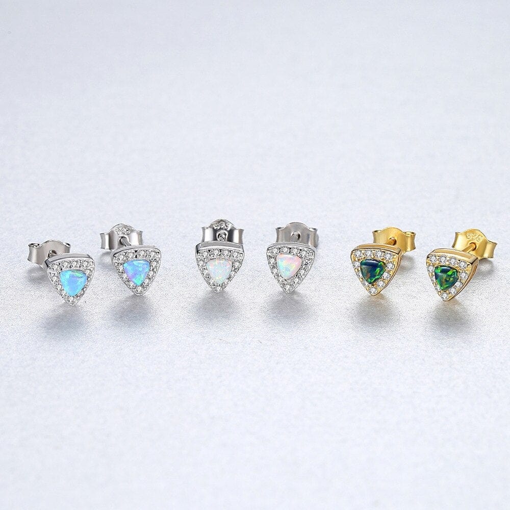Trinity Opal Studs - Cornerstone Jewellery Earrings Christian Catholic Religous fine Jewelry