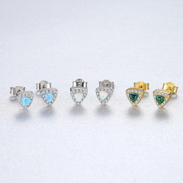 Trinity Opal Studs - Cornerstone Jewellery Earrings Christian Catholic Religous fine Jewelry