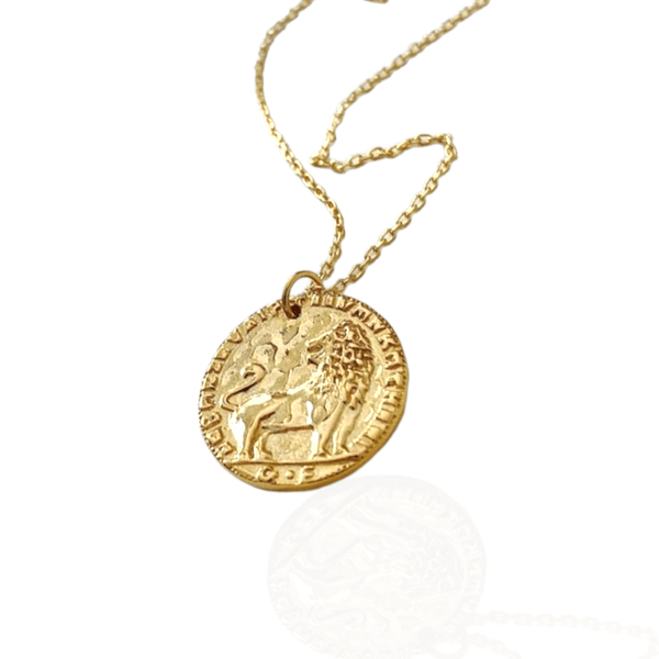 Ancient of Days Coin Necklace - Cornerstone Jewellery Yellow Gold Plated Necklace Christian Catholic Religous fine Jewelry