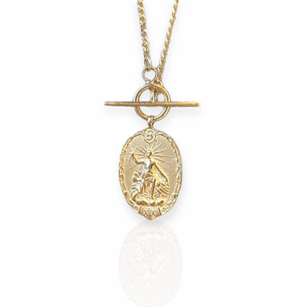 Brave Saint Gold Medallion - Cornerstone Jewellery Necklace Christian Catholic Religous fine Jewelry