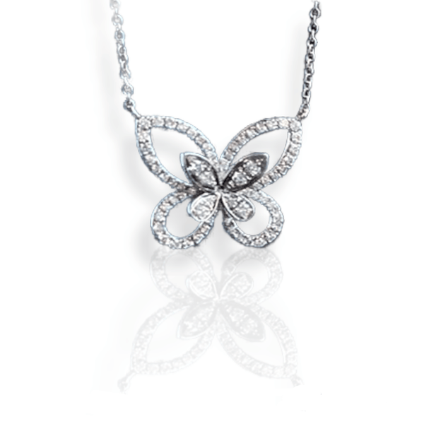 Diamond Butterfly Necklace - Cornerstone Jewellery Necklace Christian Catholic Religous fine Jewelry