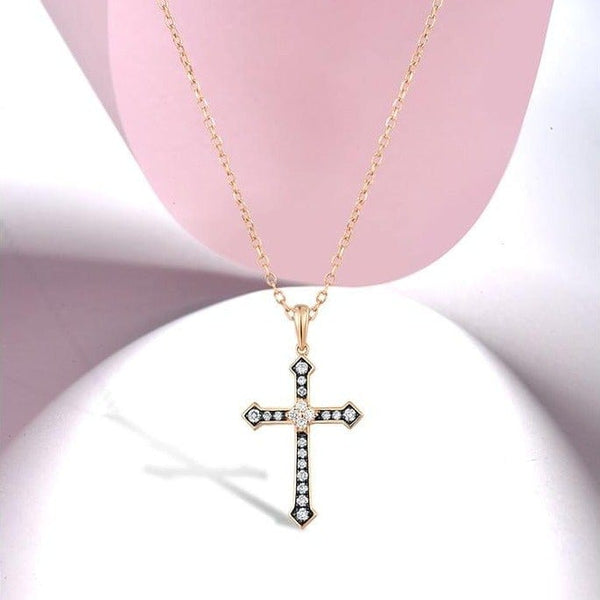Eternal Cross Pendant - Cornerstone Jewellery Necklace Christian Catholic Religous fine Jewelry