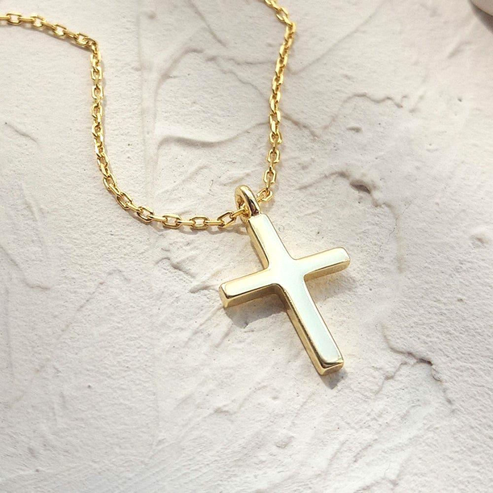 Faithful Cross Necklace Gold - Cornerstone Jewellery Necklace Christian Catholic Religous fine Jewelry