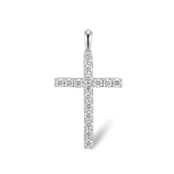 Cross of Light Diamond Pendant - Cornerstone Jewellery Large 0.50cts Necklace Christian Catholic Religous fine Jewelry