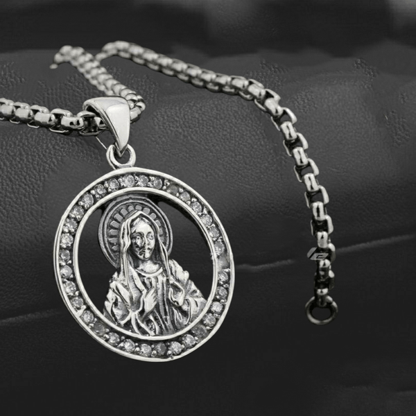 Mary's Pondering Heart Pendant Necklace - Cornerstone Jewellery Necklace Christian Catholic Religous fine Jewelry