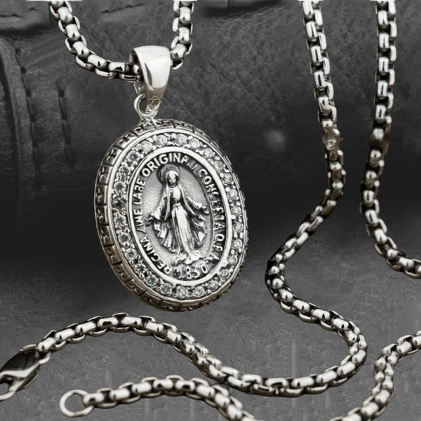 Miraculous Medal Halo Necklace - Cornerstone Jewellery Necklace Christian Catholic Religous fine Jewelry