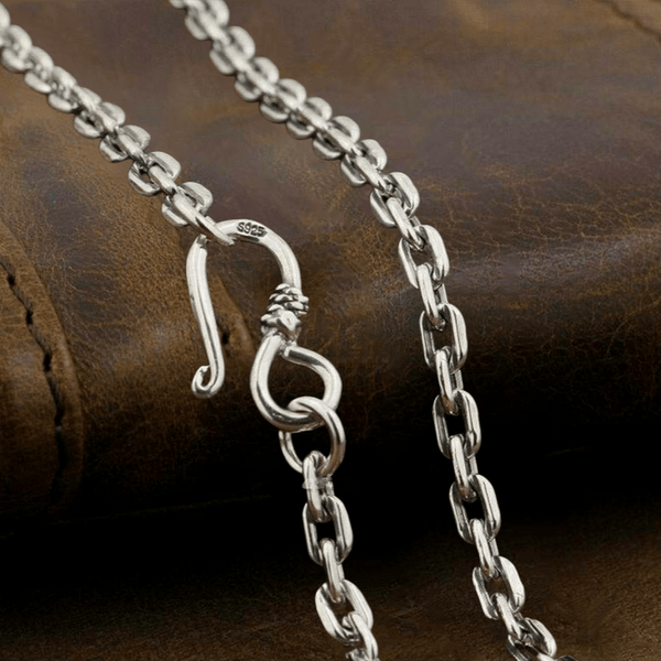 Silver Square Link Chain - Cornerstone Jewellery Necklace Christian Catholic Religous fine Jewelry
