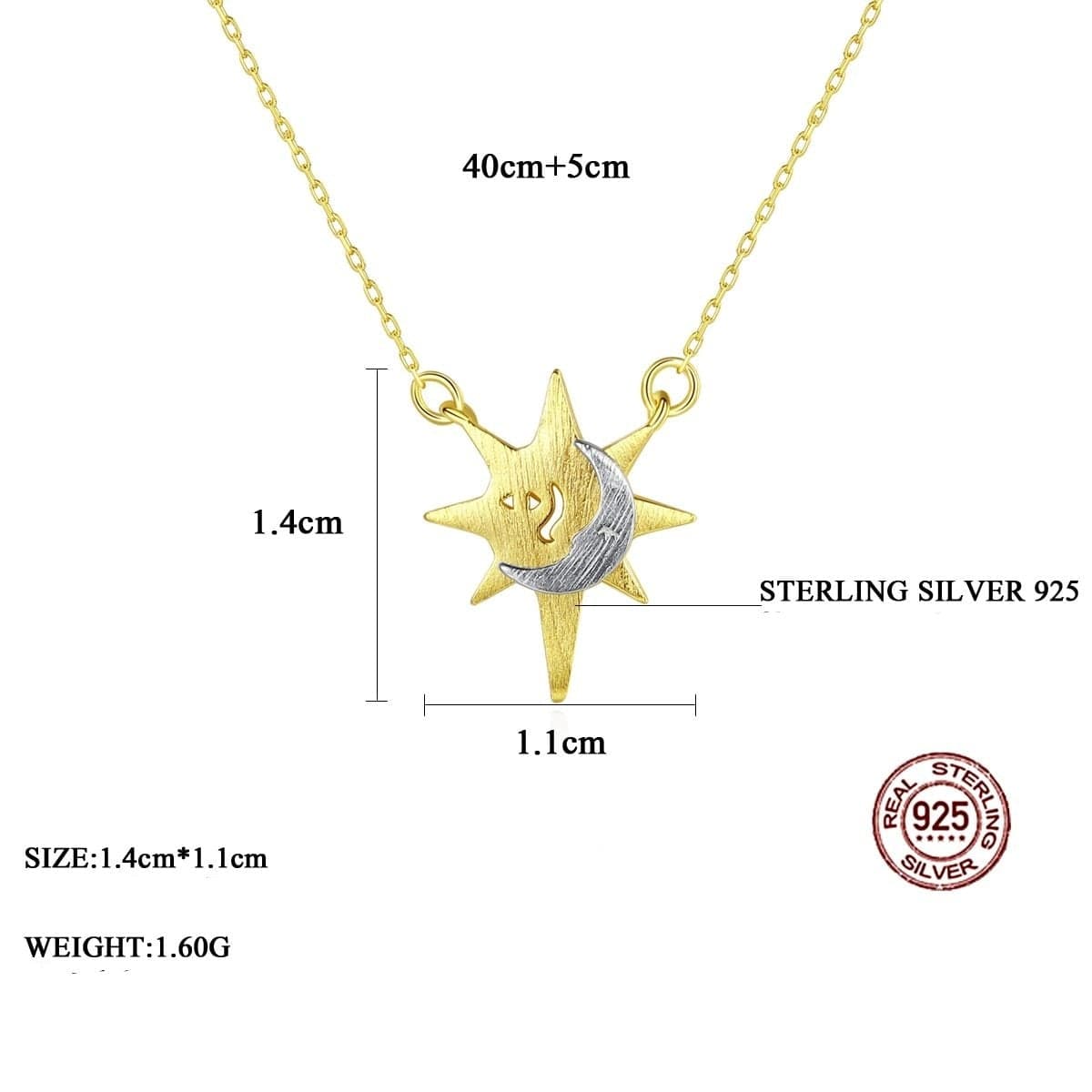 Sun & Moon Necklace - Cornerstone Jewellery Necklace Christian Catholic Religous fine Jewelry
