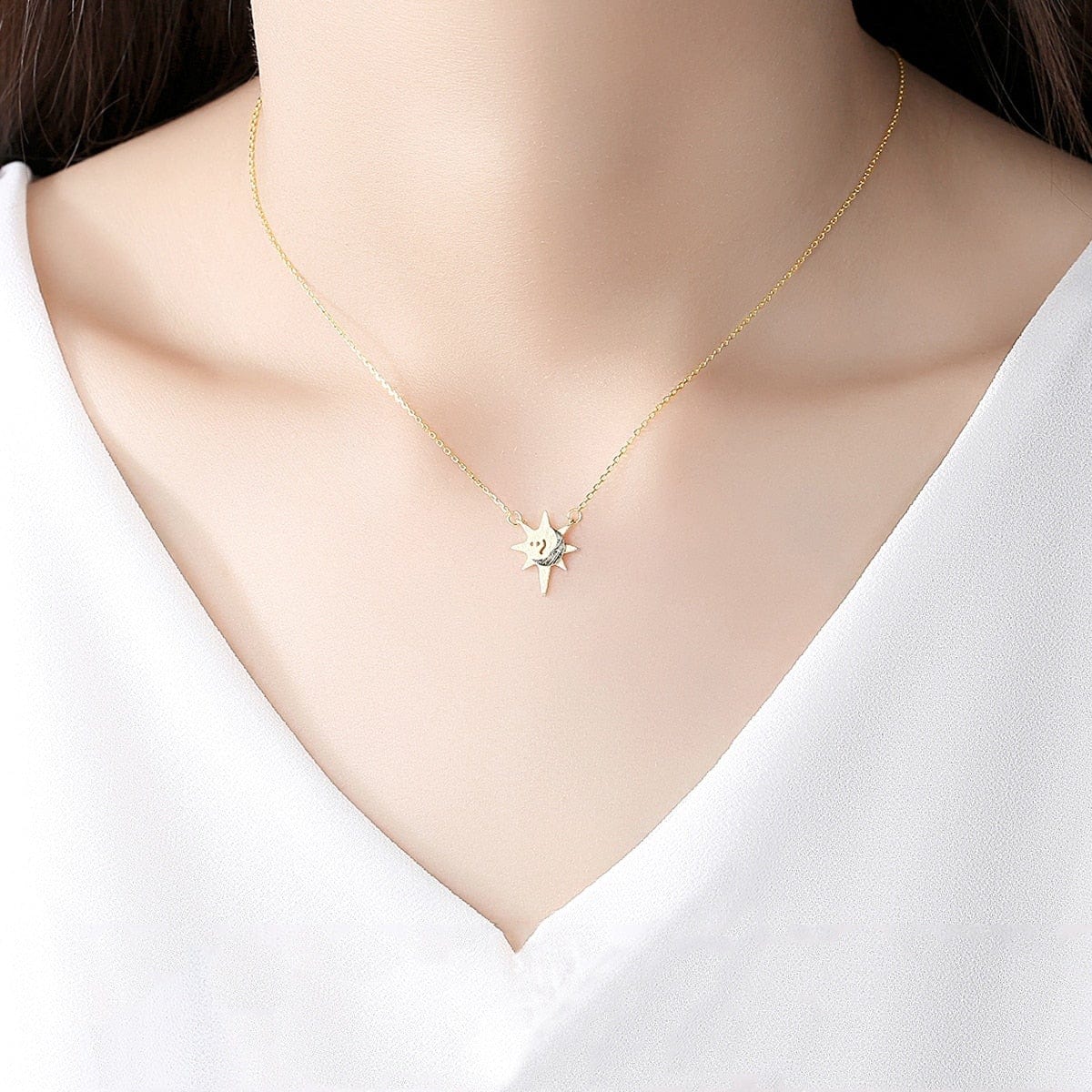 Sun & Moon Necklace - Cornerstone Jewellery Necklace Christian Catholic Religous fine Jewelry