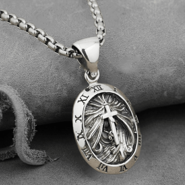 In God's Time Pendant Necklace - Cornerstone Jewellery with 24inch Steel N Necklace Christian Catholic Religous fine Jewelry