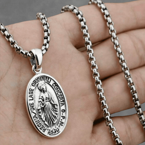 Miraculous Medal Large Pendant Necklace – Cornerstone Jewellery