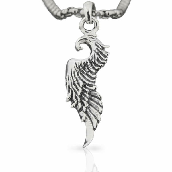 Phoenix Wing Pendant Necklace - Cornerstone Jewellery with 24inch Steel N Necklace Christian Catholic Religous fine Jewelry