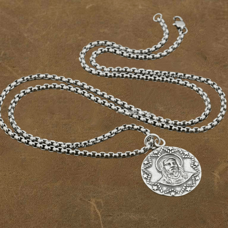 Son of God Pendant Necklace - Cornerstone Jewellery with 24inch Steel N Necklace Christian Catholic Religous fine Jewelry