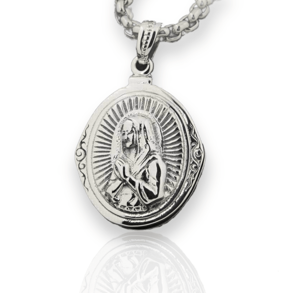 Upper Room Silver Locket - Cornerstone Jewellery with 24inch Steel N Necklace Christian Catholic Religous fine Jewelry