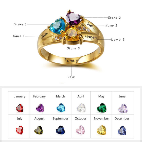 Triune Hearts Engraved Ring - Cornerstone Jewellery 5 / Gold Rings Christian Catholic Religous fine Jewelry