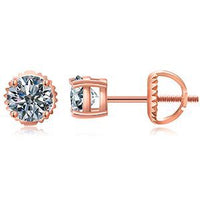 Beloved Solitaire Studs - Cornerstone Jewellery Rose Gold / 0.8 Carat (6mm) Earrings Christian Catholic Religous fine Jewelry