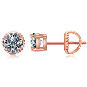 Beloved Solitaire Studs - Cornerstone Jewellery Rose Gold / 0.8 Carat (6mm) Earrings Christian Catholic Religous fine Jewelry