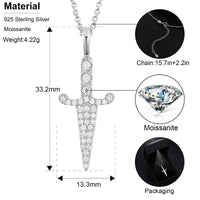 Pave Dagger Pendant Necklace - Cornerstone Jewellery Necklace Christian Catholic Religous fine Jewelry