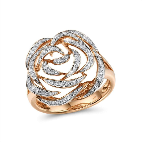 Diamond Pave Rose Ring - Cornerstone Jewellery 5 Rings Christian Catholic Religous fine Jewelry