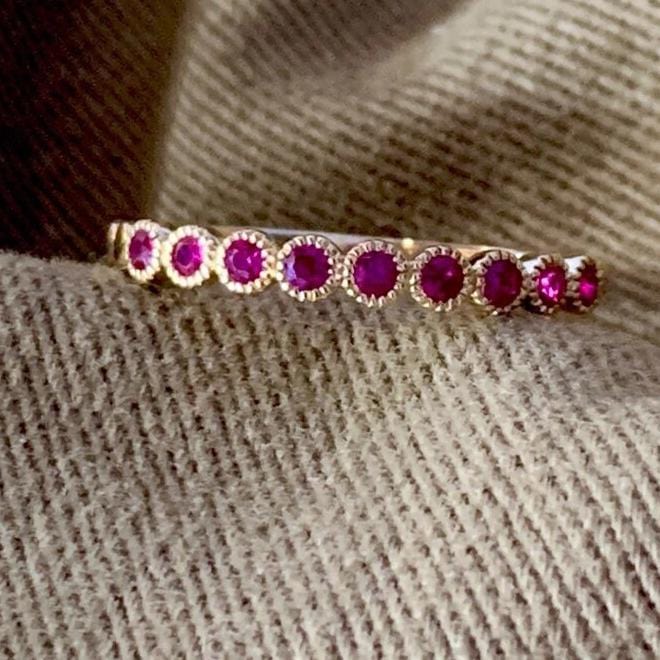 Evermore Ruby Milgrain Bezel Ring - Cornerstone Jewellery 6 Rings Christian Catholic Religous fine Jewelry