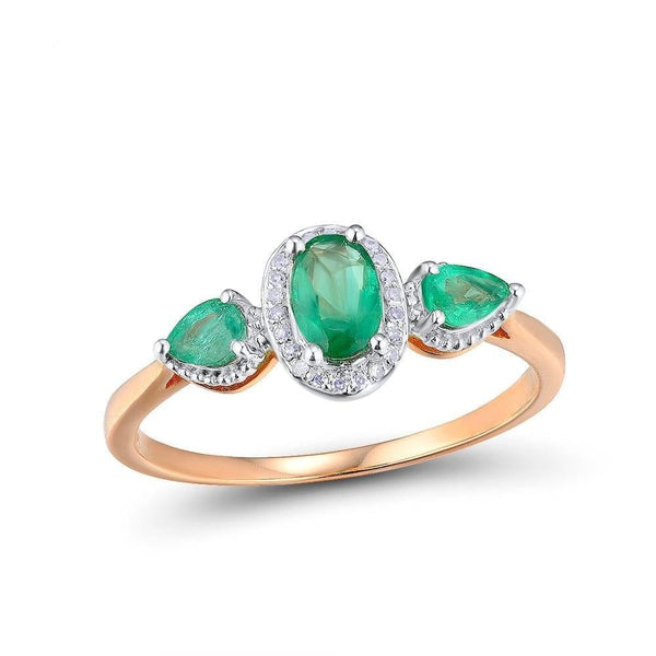Triune Halo Emerald Ring - Cornerstone Jewellery 6 Rings Christian Catholic Religous fine Jewelry