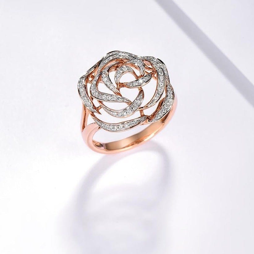 Diamond Pave Rose Ring - Cornerstone Jewellery Rings Christian Catholic Religous fine Jewelry