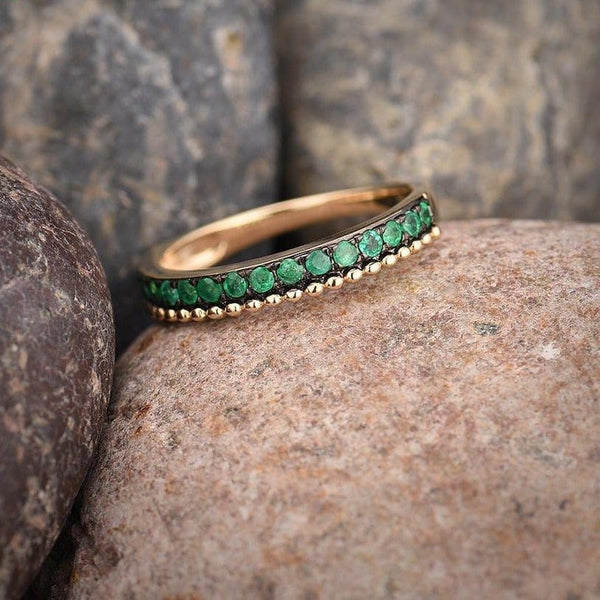 Emerald Milgrain Stacking Ring - Cornerstone Jewellery Rings Christian Catholic Religous fine Jewelry