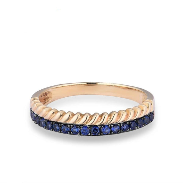 Sapphire Rope Stacking Ring - Cornerstone Jewellery Rings Christian Catholic Religous fine Jewelry